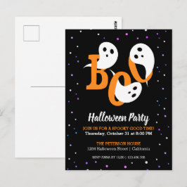 Halloween Boo Ghosts Lila Confetti Einladung Postkarte