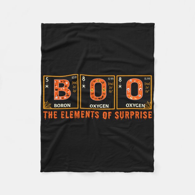 Halloween-Boo-Grundelemente der Überraschungswisse Fleecedecke (Vorderseite)