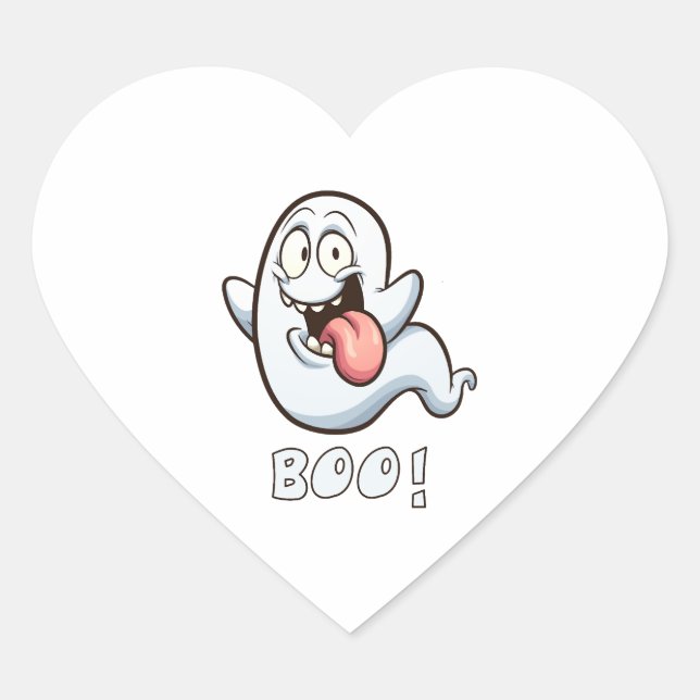 HALLOWEEN BOO Herz-Aufkleber (Vorderseite)