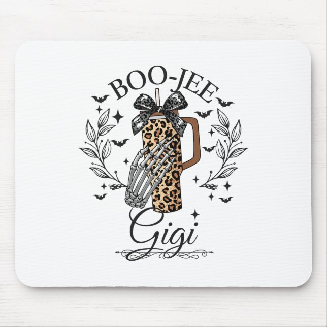 Halloween Boo Jee Gigi Hand Skeleton Funny Spooky Mousepad (Vorne)