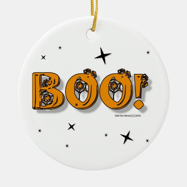 Halloween Boo! Keramik-Ornament Keramik Ornament (Vorne)