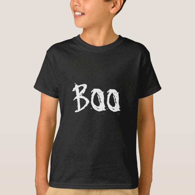 Halloween Boo Kids T-shirt noir (Devant)