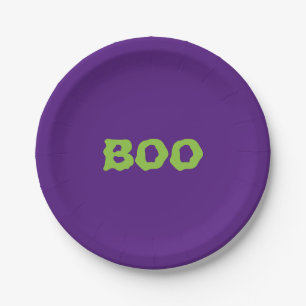 Halloween Boo lila grüner Spooky Pappteller