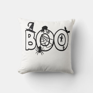 Halloween Boo mit Hexen Hat Black Cat Spider Kissen