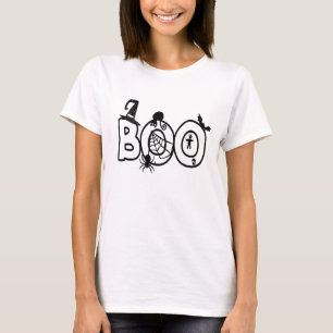 Halloween Boo mit Hexen Hat Black Cat Spider T-Shirt