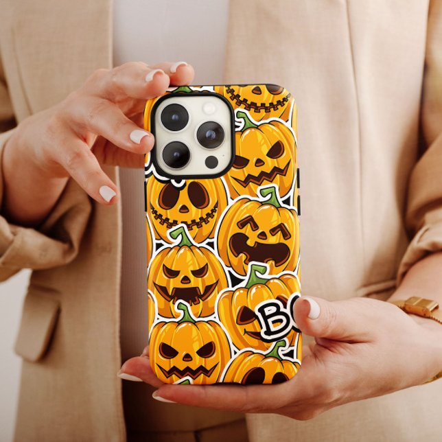 Halloween BOO Orange coque iphone Citrouille Mate (Créateur téléchargé)