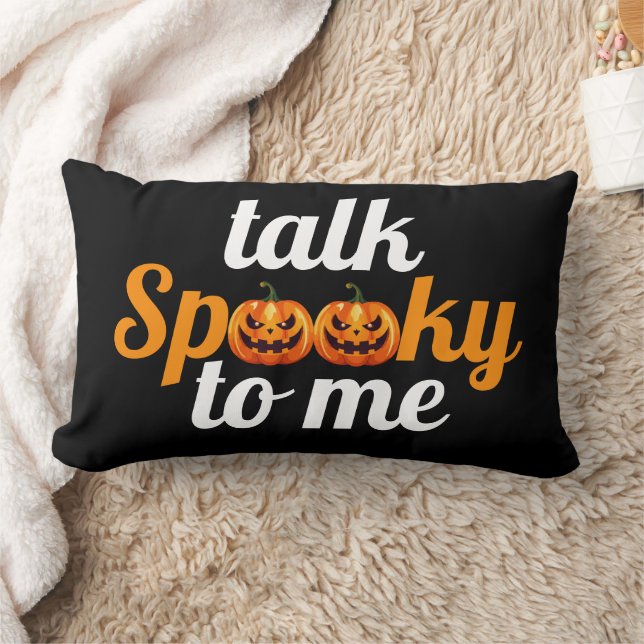 Halloween Boo Pumpkin-Vortrag sprach mit mir Lendenkissen (Decke)