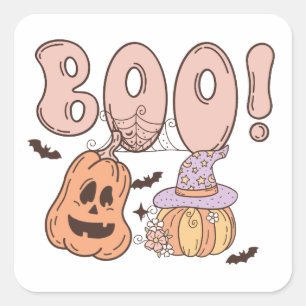 Halloween Boo Quadratischer Aufkleber