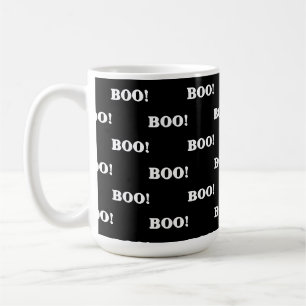 Halloween Boo Schwarz Weiß Kaffeetasse