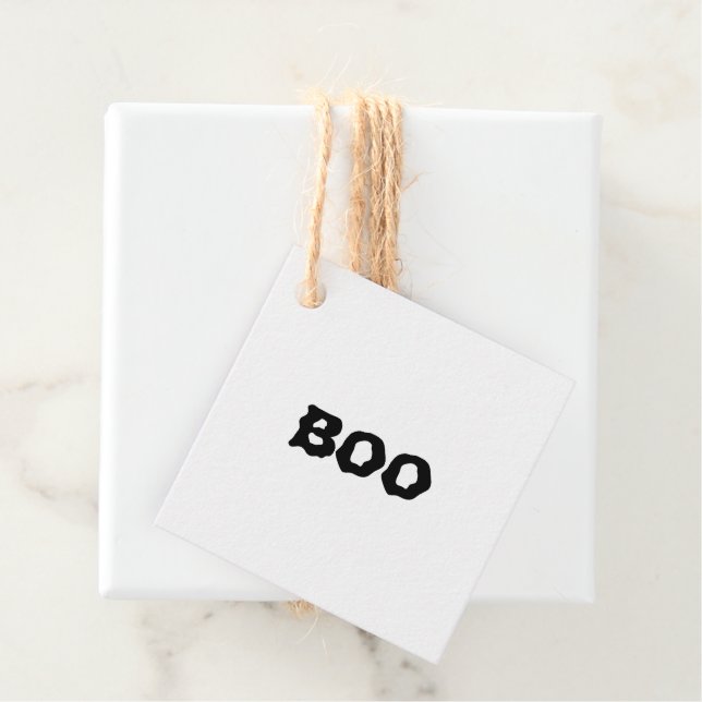 Halloween Boo schwarz-weiß schwarz unscharf Geschenkanhänger (Beispiel)