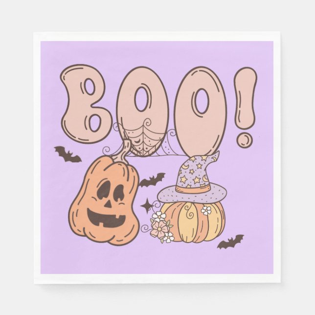 Halloween Boo Serviette (Vorderseite)
