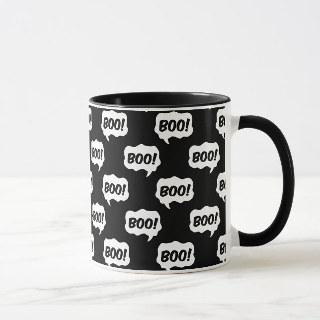 Halloween Boo Speech Bubble Pattern Tasse (Rechts)