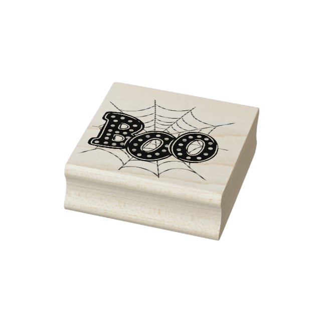 Halloween "Boo" Spider Web Gummistempel (Stempel)