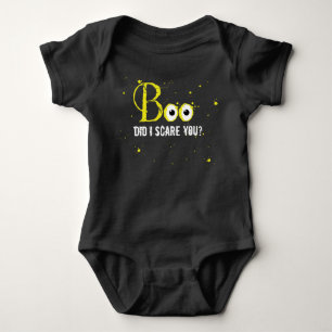 Halloween Boo Spooky Eyes Black Yellow Baby Strampler