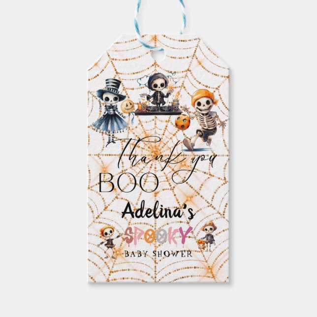 Halloween Boo Spooky Skeletons Kostümdusche Geschenkanhänger (Vorderseite)
