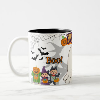 Halloween-Boo-Tasse - Niedlicher Spookecup Zweifarbige Tasse