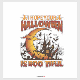 Halloween Boo Tiful Spukhaus Halbmond Ba Aufkleber