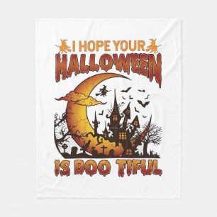 Halloween Boo Tiful Spukhaus Halbmond Ba Fleecedecke