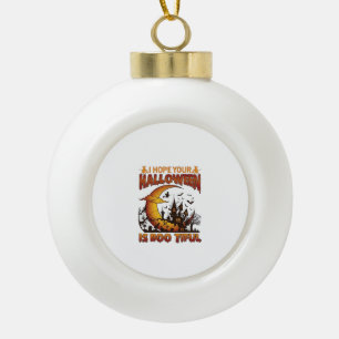 Halloween Boo Tiful Spukhaus Halbmond Ba Keramik Kugel-Ornament
