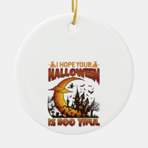 Halloween Boo Tiful Spukhaus Halbmond Ba Keramik Ornament