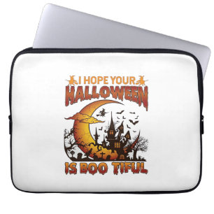 Halloween Boo Tiful Spukhaus Halbmond Ba Laptopschutzhülle
