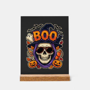 Halloween Boo Totenkopf Sonnenbrille Vektor Acrylschild