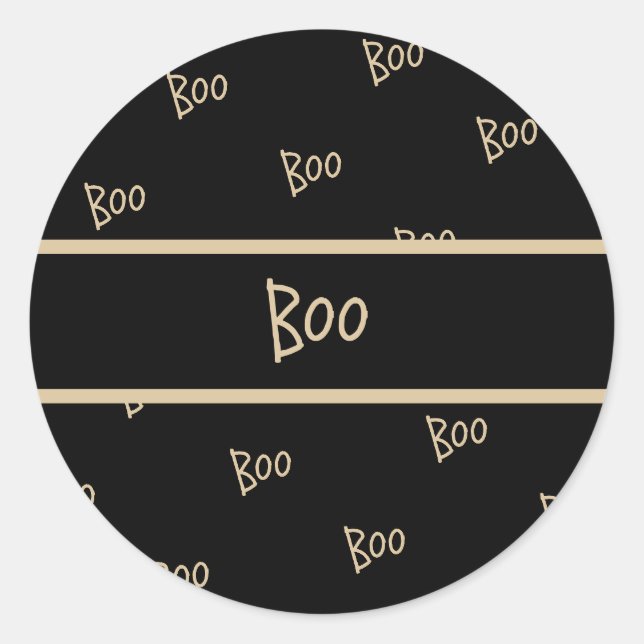 Halloween boo typography runder aufkleber (Vorderseite)