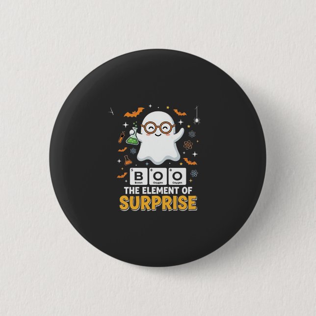 Halloween Boo Überraschungselement Geist Design_1 Button (Vorderseite)