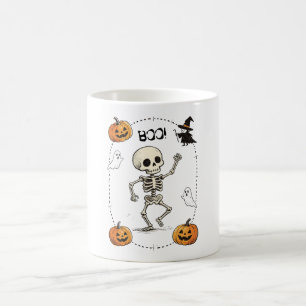 Halloween Boo Vintage tanzendes Skelett Kaffeetasse