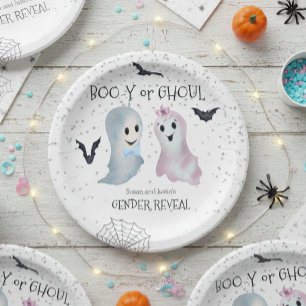 Halloween Boo-y und Ghoul Gender Reveal Ghosts Pappteller