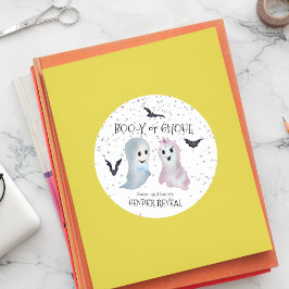 Halloween Boo-y und Ghoul Gender Reveal Ghosts Runder Aufkleber