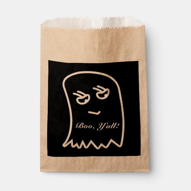 Halloween Boo, "Y'all" Gefälligkeitsags Geschenktütchen (Vorderseite)