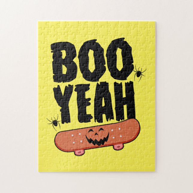 Halloween Boo Yeah Skateboard Birthday (Vertikal)