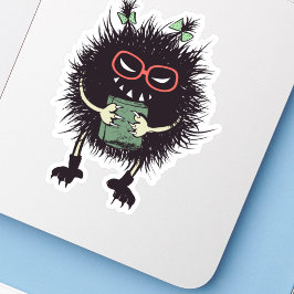 Halloween Book Lover Charakter Creepy Niedlich Aufkleber