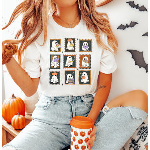 Halloween Bookish Ghost-Briefmarke T-Shirt