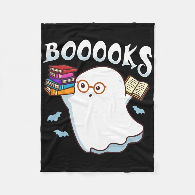 Halloween Books Librarian English Teacher Reader R Fleecedecke (Vorderseite)