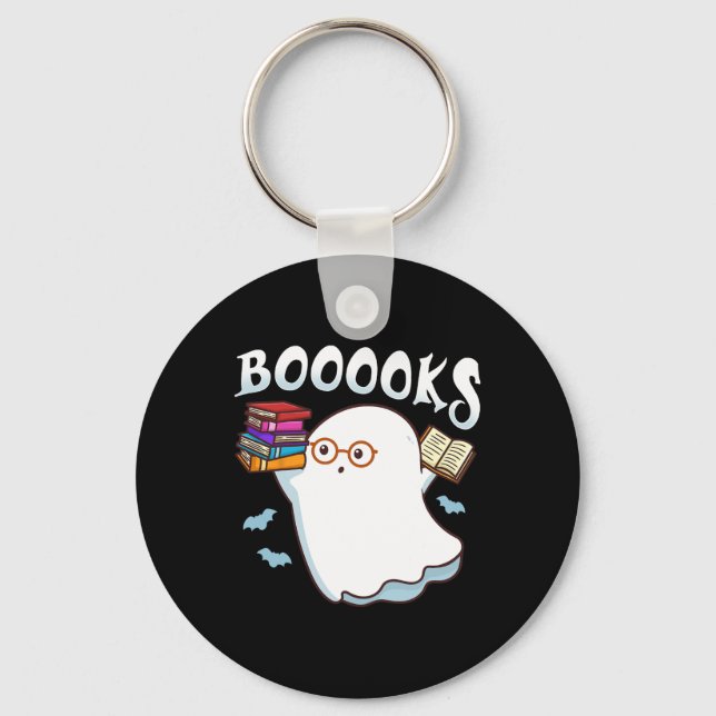 Halloween Books Librarian English Teacher Reader R Schlüsselanhänger (Vorderseite)