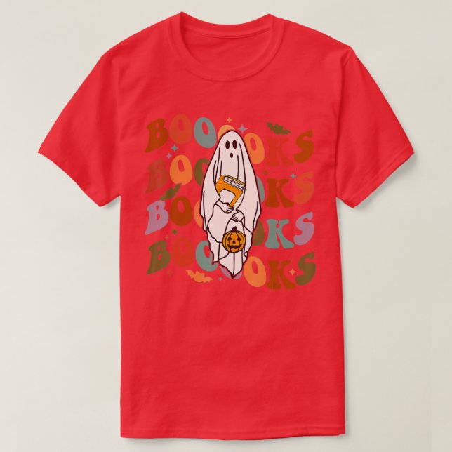 Halloween Booooks Niedlich Ghost Boo Reading Books T-Shirt (Design vorne)