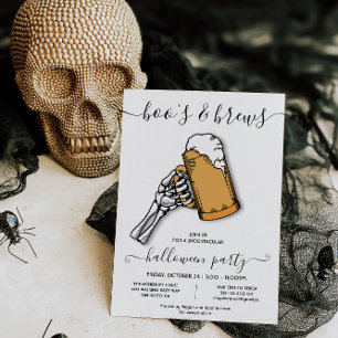 Halloween Boo's und Brauskelett Bierbrauen Party i Einladung