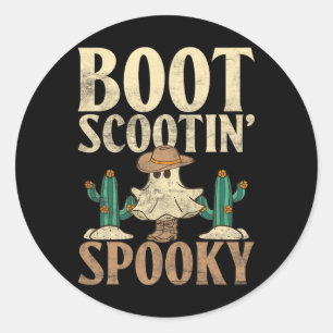 Halloween Boot Scootin' Spooky Spuk Ghoulish Pa Runder Aufkleber