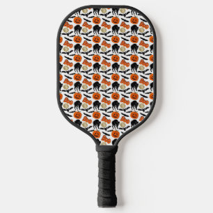 Halloween Bootboote Katzenkürbis und Mond Zeichnen Pickleball Schläger