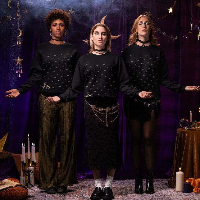 Halloween-Boottypografie Sweatshirt (Von Creator hochgeladen)