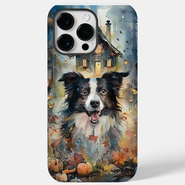 Halloween Border Collie mit Pumpkins Beängstigend Case-Mate iPhone 14 Pro Max Hülle (Rückseite)