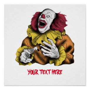 Halloween-Böse Clown lacht individualisierbarer T  Poster