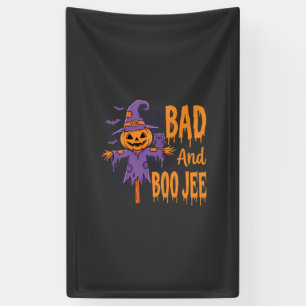 Halloween Böse und Boo Jee Vogelscheuche Grafik Banner