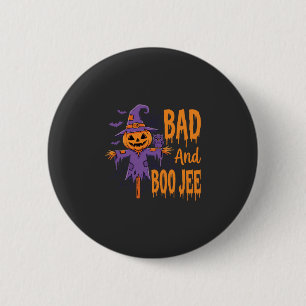 Halloween Böse und Boo Jee Vogelscheuche Grafik Button