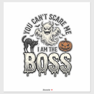Halloween Boss Geist Vintage Gravur Shirt Design Aufkleber