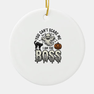Halloween Boss Geist Vintage Gravur Shirt Design Keramik Ornament