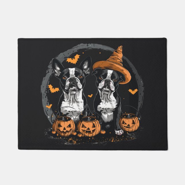 Halloween Boston Terrier Dogs Fußmatte (Vorderseite)