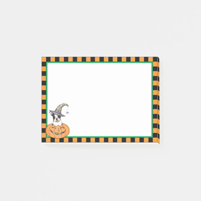 Halloween Boston Terrier Post-it Klebezettel (Vorderseite)